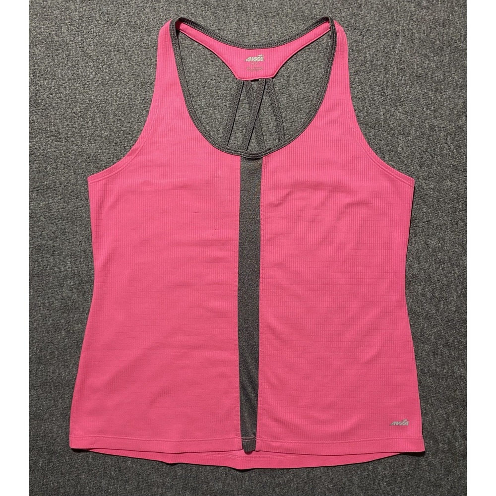 *AVIA PINK & GRAY WOMEN STRAPY RACER BACK TOP!!  SIZE L